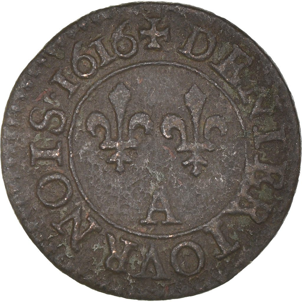 Monnaie, France, Louis XIII, Denier tournois, buste enfantin « petite