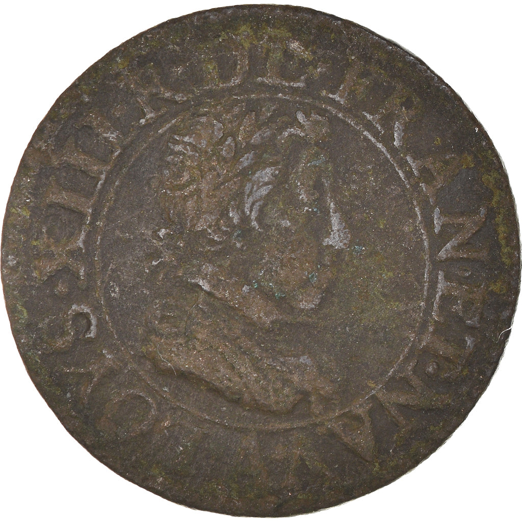 Coin, France, Louis XIII, Double tournois, buste juvénile, Double Tournois