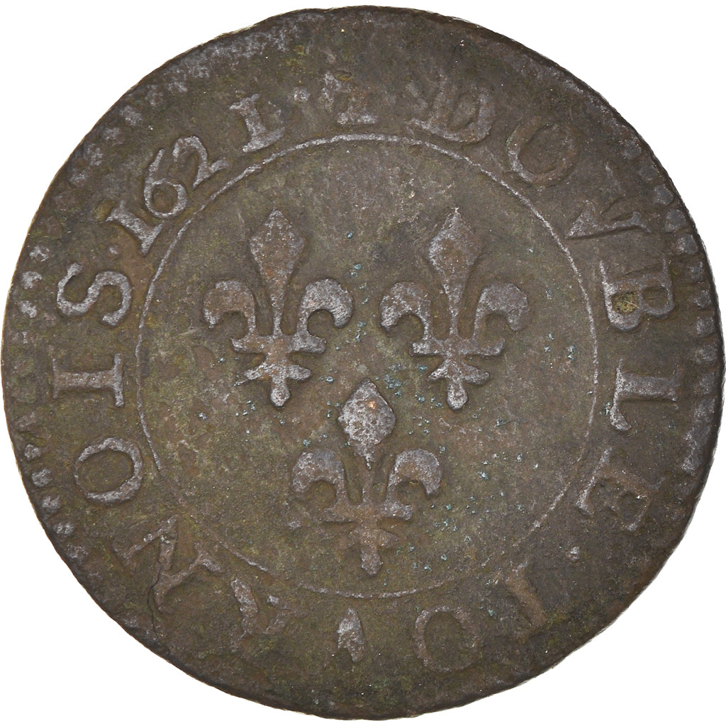 Coin, France, Louis XIII, Double tournois, buste juvénile, Double Tournois