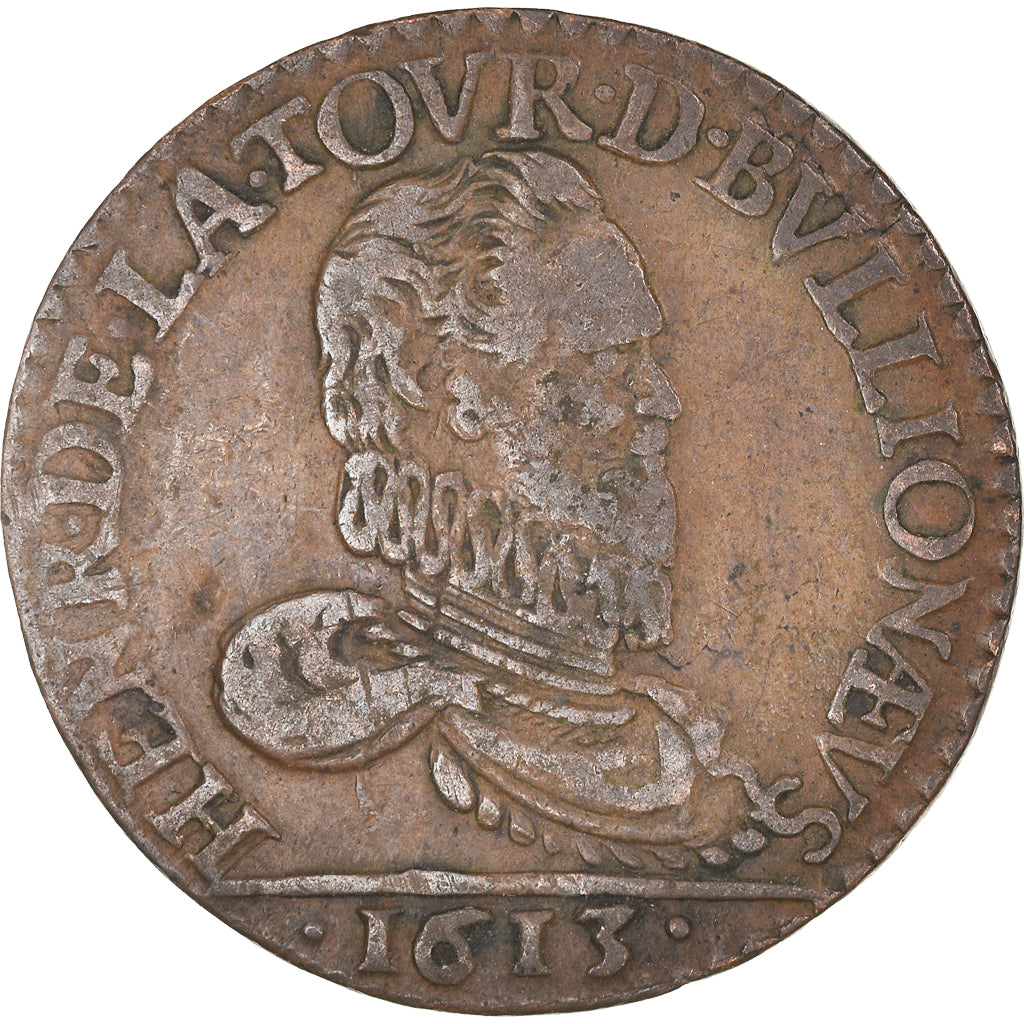 Monnaie, France, Ardennes, Henri de la Tour d'Auvergne, Liard, 1613, Sedan, TTB