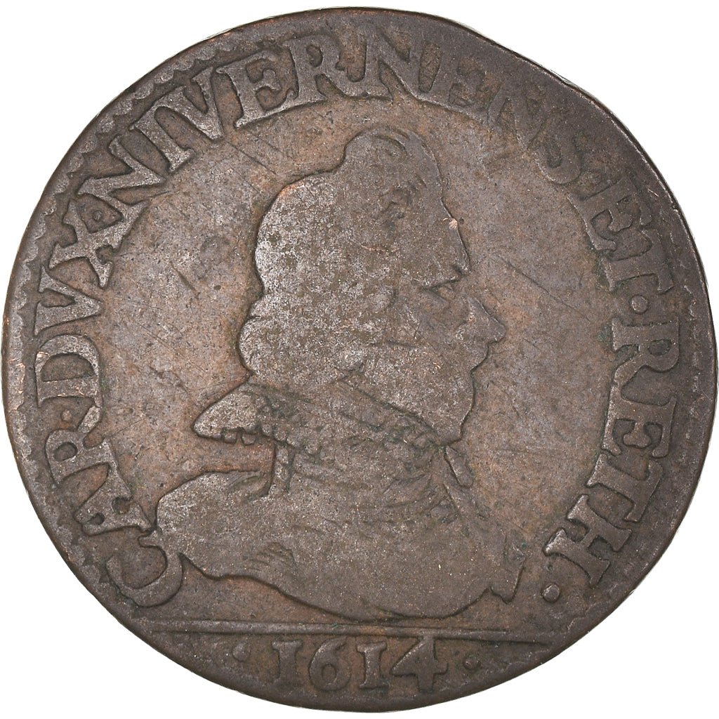 Monnaie, Régions françaises, NEVERS & RETHEL, Charles of Gonzaga, 2 Liard