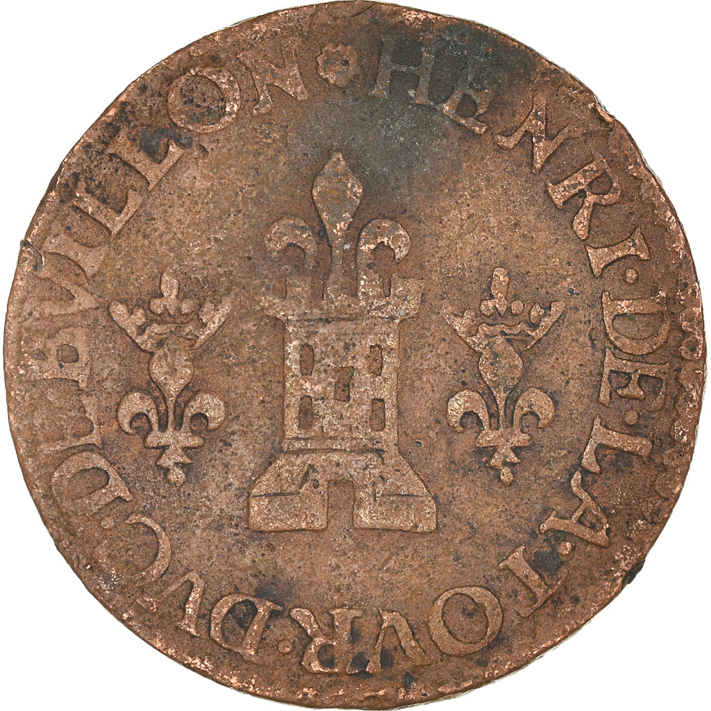Monnaie, France, Henri de la Tour d'Auvergne, Liard tournois, 1615, Sedan, TB+