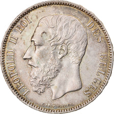 Coin, Belgium, Leopold II, 5 Francs, 5 Frank, 1876, AU(50-53), Silver, KM:24