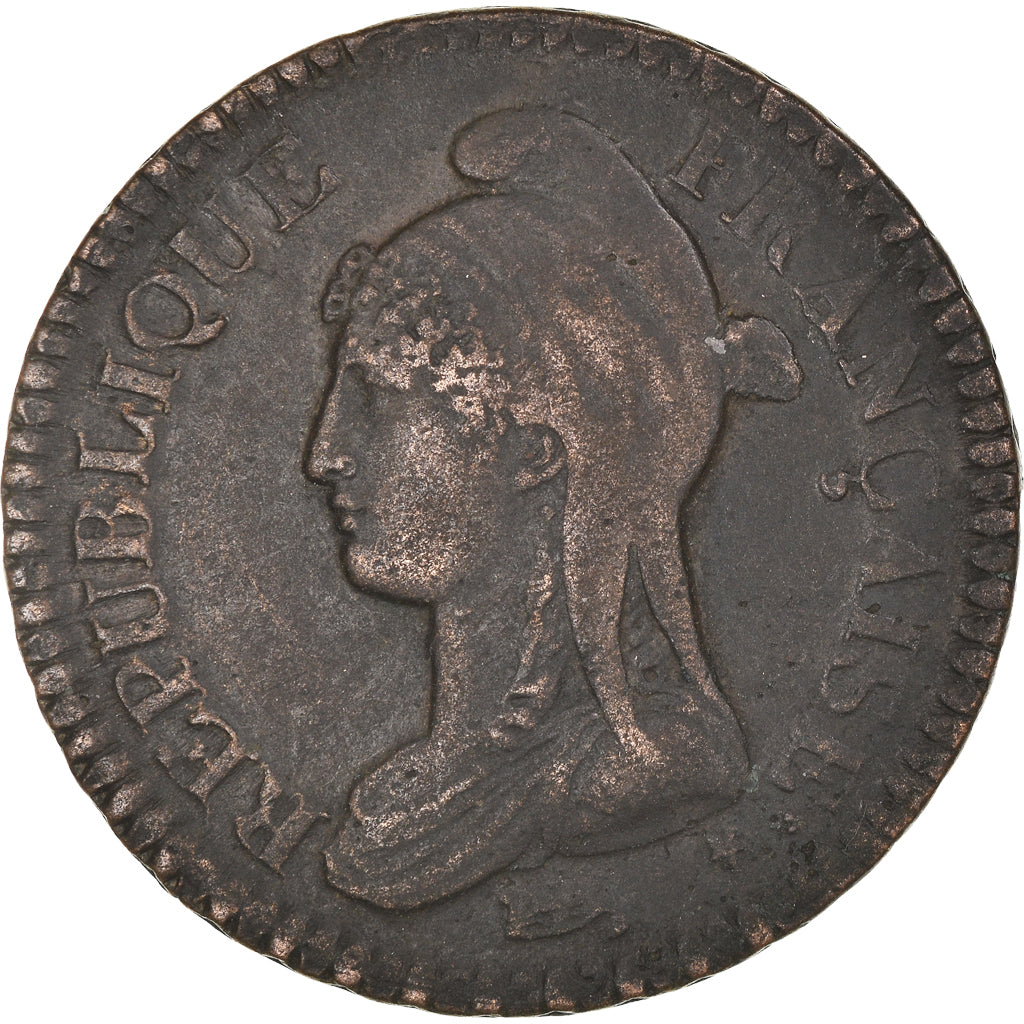 Coin, France, Dupré, Decime, AN 8, Strasbourg, EF(40-45), Bronze, KM:644.4