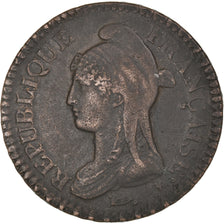 Coin, France, Dupré, Decime, AN 8, Strasbourg, EF(40-45), Bronze, KM:644.4