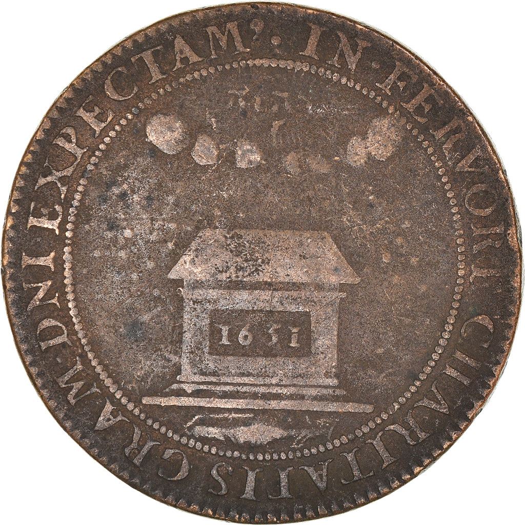 France, Jeton, Louis de Gonzague et Henriette de Clèves, 1651, TB+, Cuivre