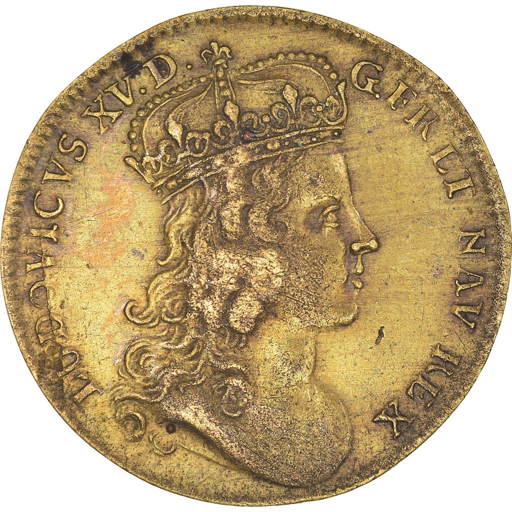 Francia, Token, Royal, Louis XV, Sacre de Reims, 1722, BB+, Ottone