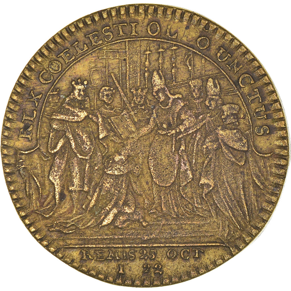 Francia, Token, Royal, Louis XV, Sacre de Reims, 1722, BB+, Ottone