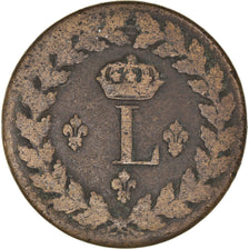 Coin, France, Louis XVIII, Decime, 1815, Strasbourg, F(12-15), Bronze, KM:701