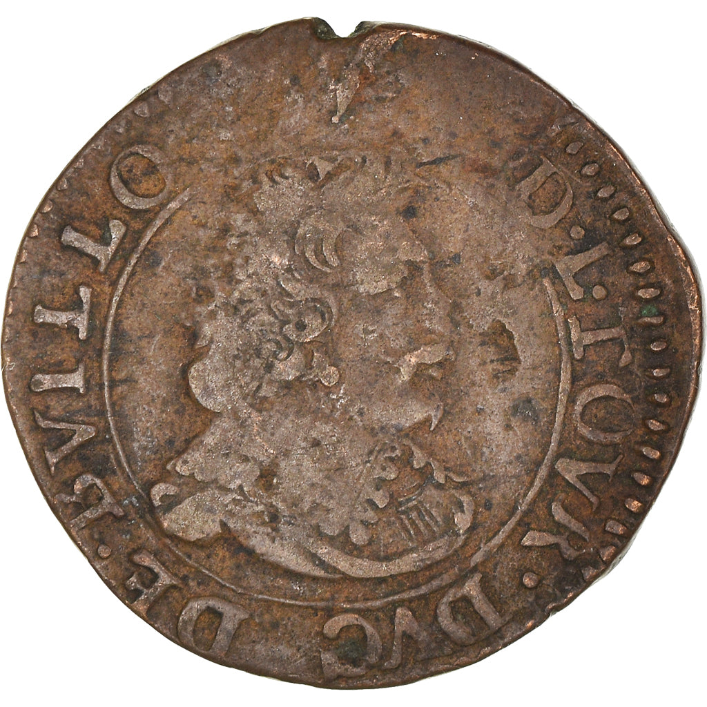 Coin, France, Ardennes, Fréd-Maurice de La Tour, Double Tournois, 1639, Sedan