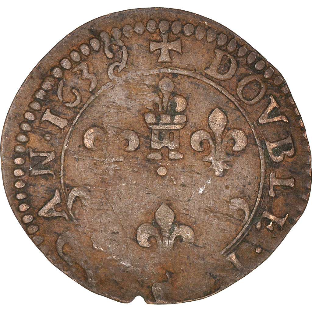 Coin, France, Ardennes, Fréd-Maurice de La Tour, Double Tournois, 1639, Sedan