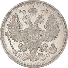 Moeda, Rússia, Nicholas II, 20 Kopeks, 1914, Saint-Petersburg, AU(55-58)