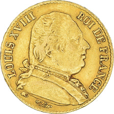 Coin, France, Louis XVIII, Louis XVIII, 20 Francs, 1814, Paris, EF(40-45), Gold