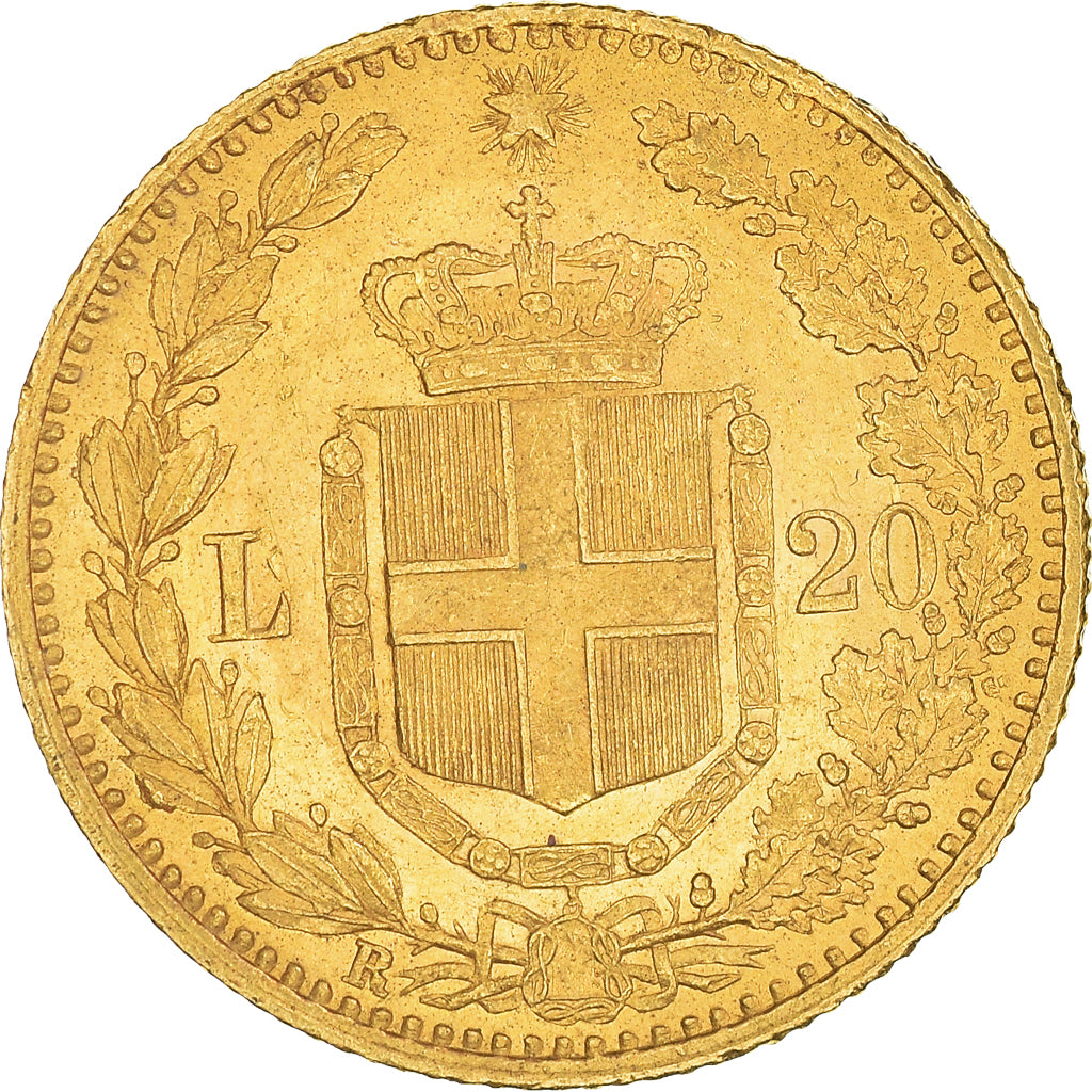 Coin, Italy, Umberto I, 20 Lire, 1882, Rome, MS(60-62), Gold, KM:21