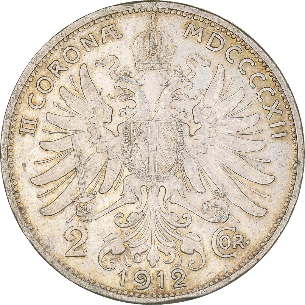 Moneta, Austria, Franz Joseph I, 2 Corona, 1912, AU(50-53), Srebro, KM:2821