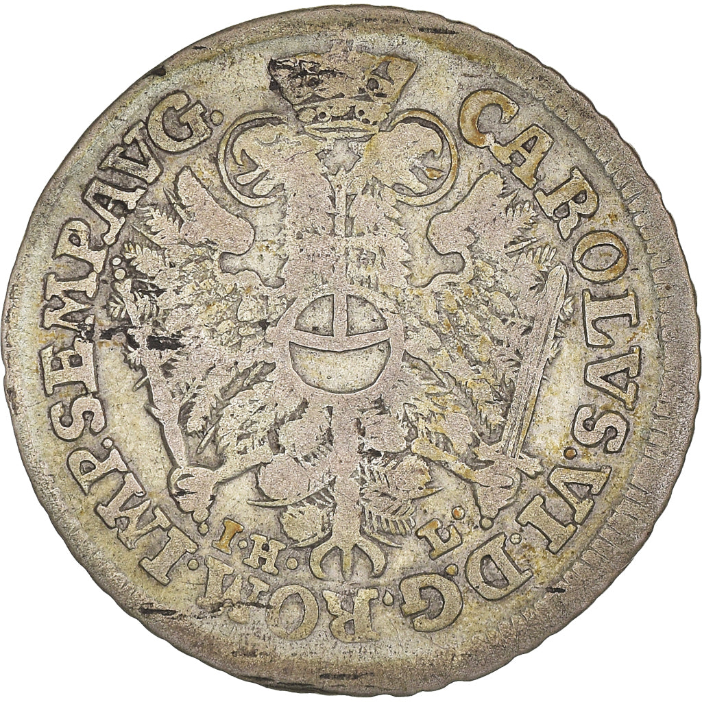 Coin, German States, HAMBURG, Charles VI, 4 Schilling, 1727, VF(20-25), Silver