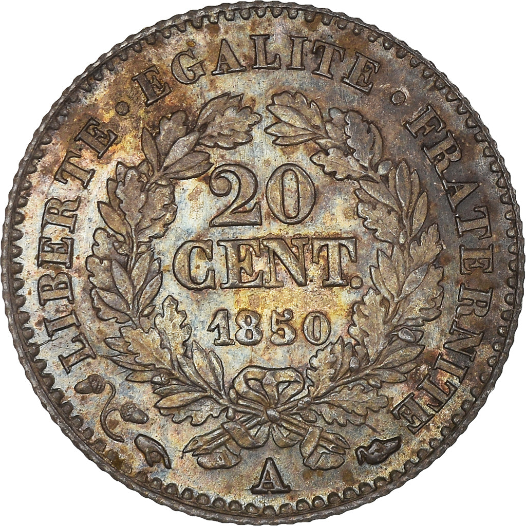 Coin, France, Cérès, 20 Centimes, 1850, Paris, AU(50-53), Silver, KM:758.1