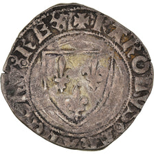 Coin, France, Charles VI, Blanc Guénar, Troyes, VF(30-35), Billon
