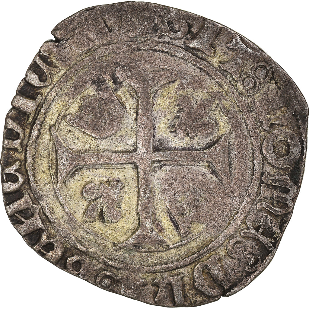 Coin, France, Charles VI, Blanc Guénar, Troyes, VF(30-35), Billon