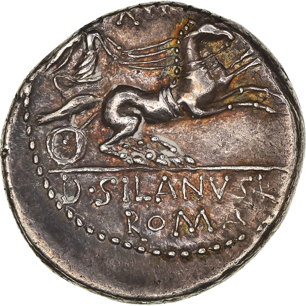 Coin, Junius Silanus, Denarius, 91 BC, Rome, AU(55-58), Silver, Crawford:337/3