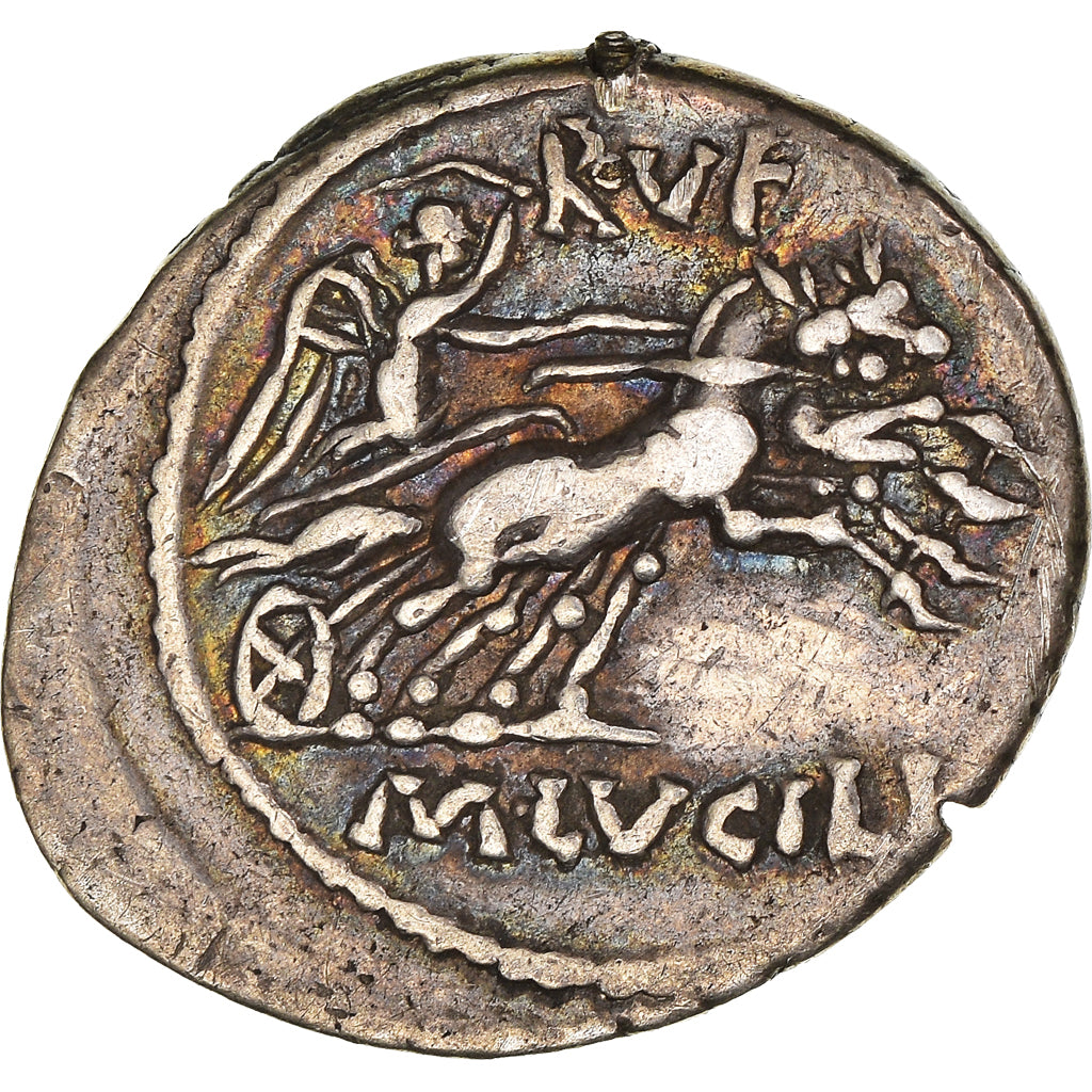 Coin, Lucilia, Denarius, 101 BC, Rome, AU(50-53), Silver, Crawford:324/1