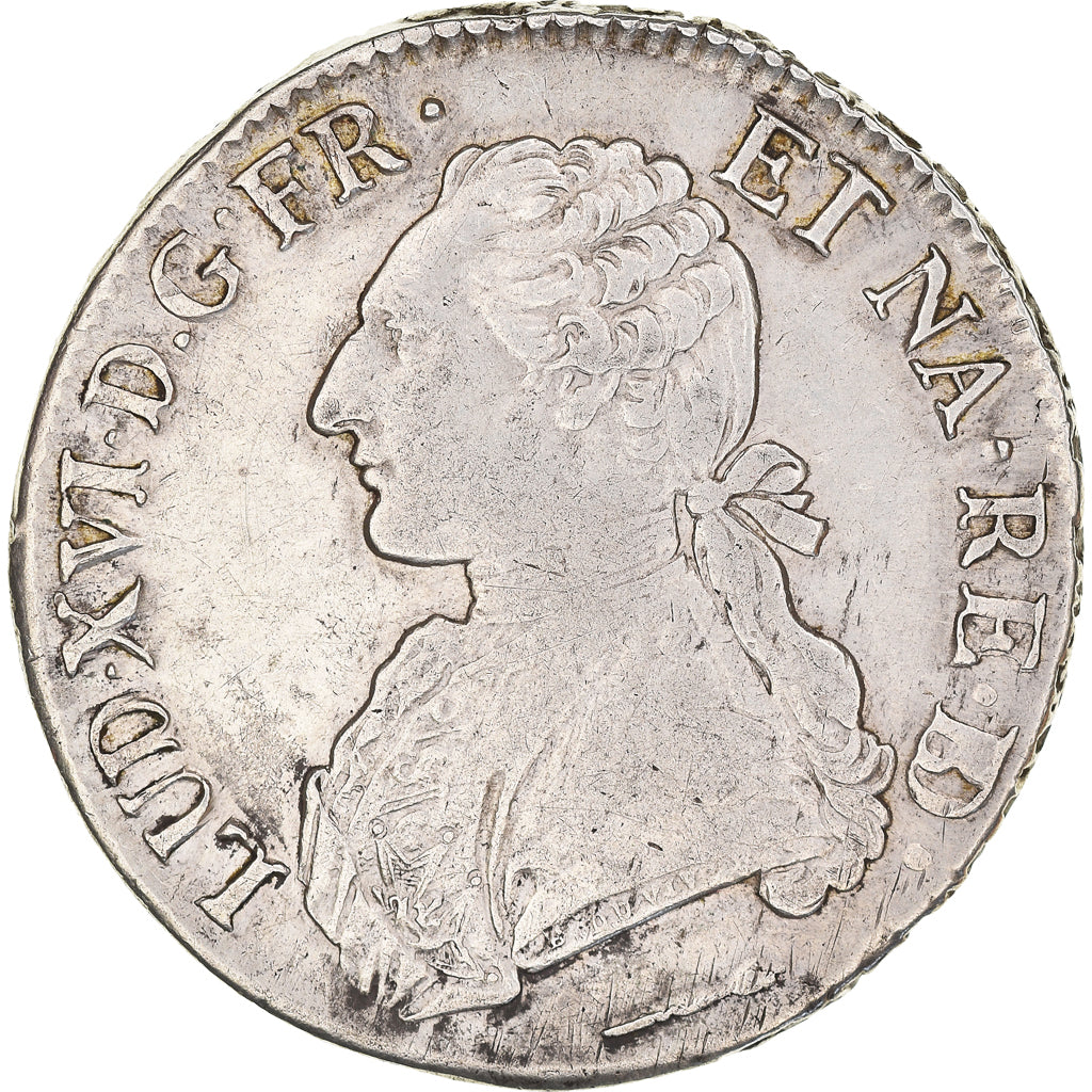 Moeda, França, Louis XVI, Écu de Béarn aux branches d'olivier, Ecu, 1786