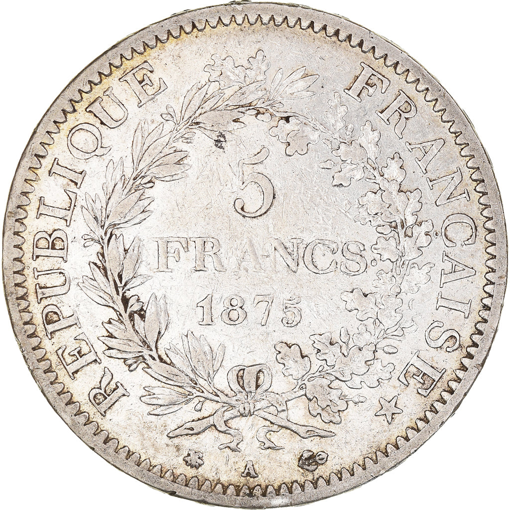 Coin, France, Hercule, 5 Francs, 1875, Paris, VF(30-35), Silver, KM:820.1