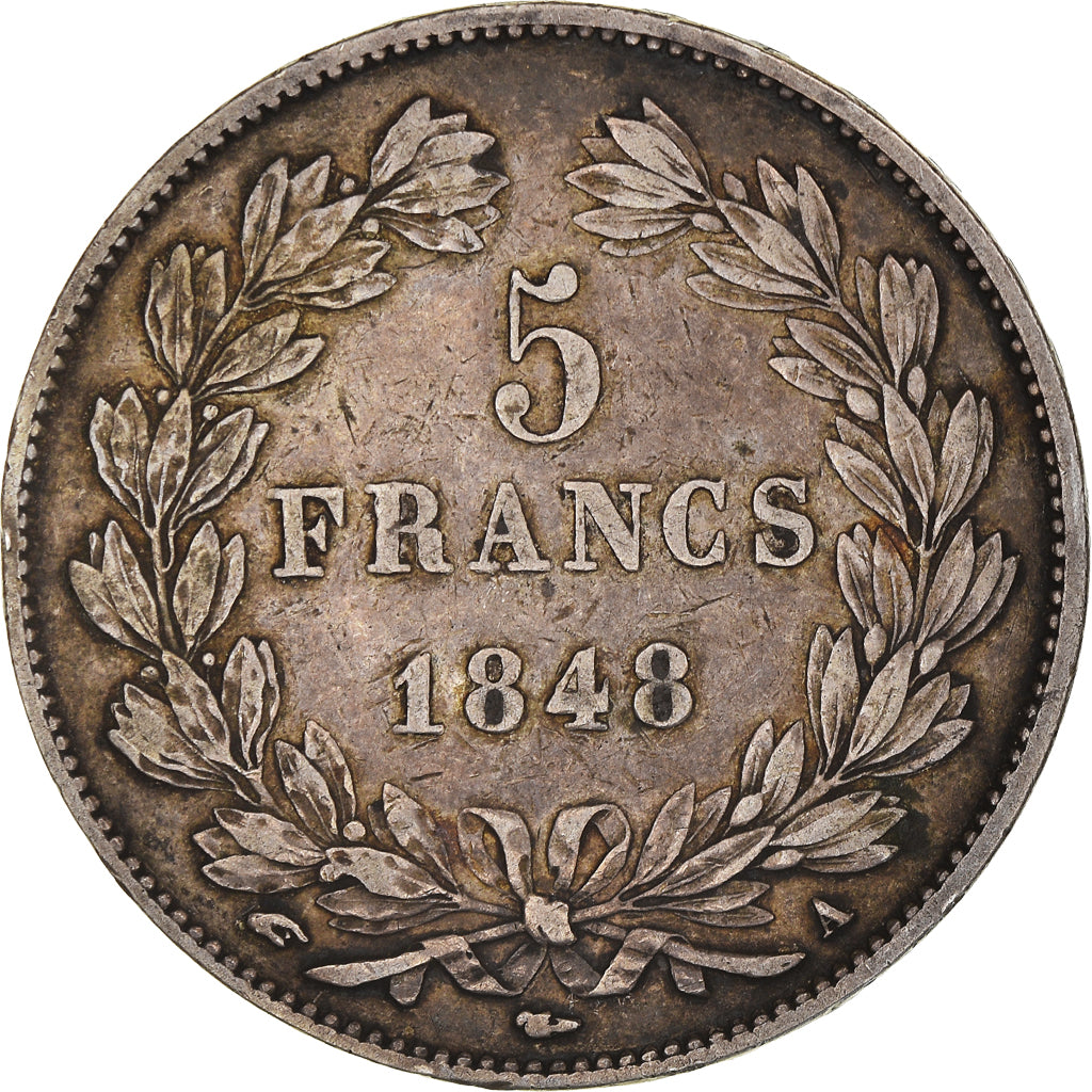 Coin, France, Louis-Philippe, 5 Francs, 1848, Paris, EF(40-45), Silver