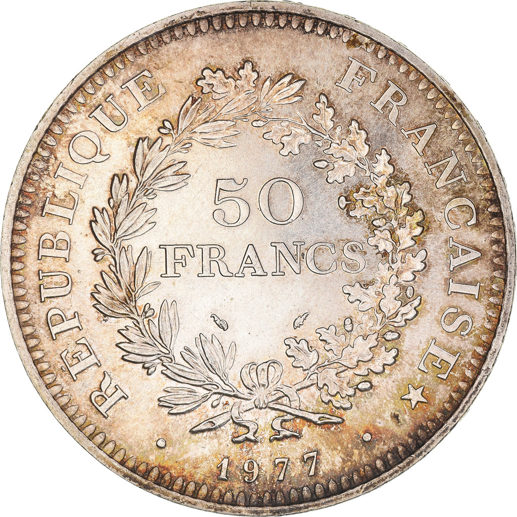 Coin, France, Hercule, 50 Francs, 1977, Paris, MS(60-62), Silver, KM:941.1