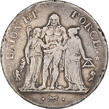 Coin, France, Union et Force, 5 Francs, AN 4, Paris, VF(30-35), Silver