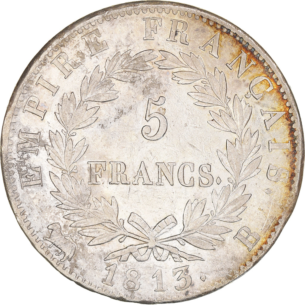 Münze, Frankreich, Napoléon I, 5 Francs, 1813, Rouen, Tranche fautée, SS+