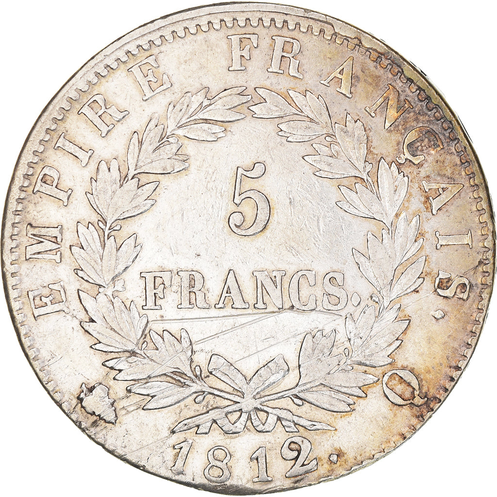 Coin, France, Napoléon I, 5 Francs, 1812, Perpignan, EF(40-45), Silver