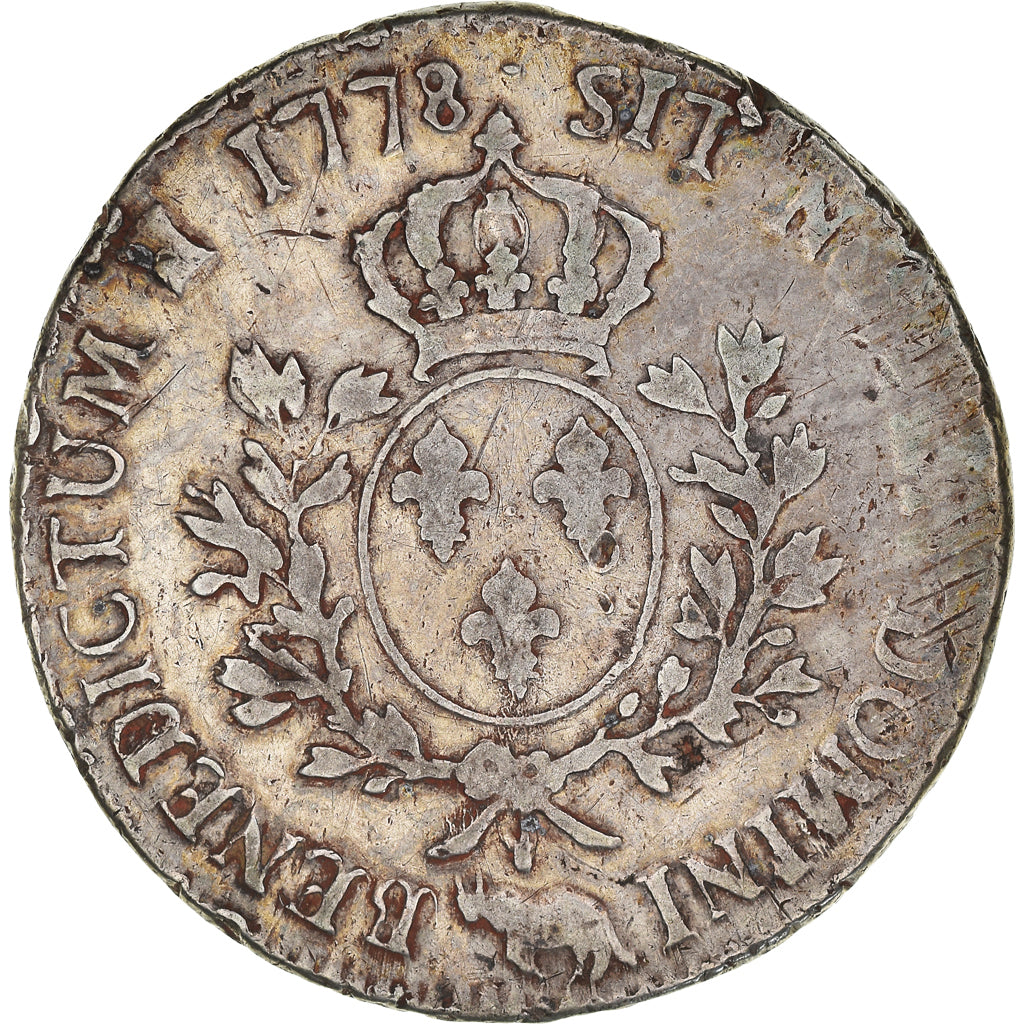 Moeda, França, Louis XVI, Écu de Béarn aux branches d'olivier, Ecu, 1778