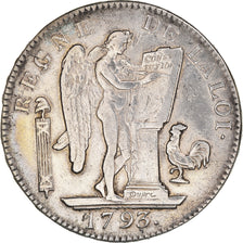 Moeda, França, Écu de 6 livres françoise, 6 Livres, 1793, Paris, EF(40-45)