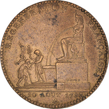 Moeda, França, 5 Décimes, An 2, Paris, Régénération Française, AU(55-58)
