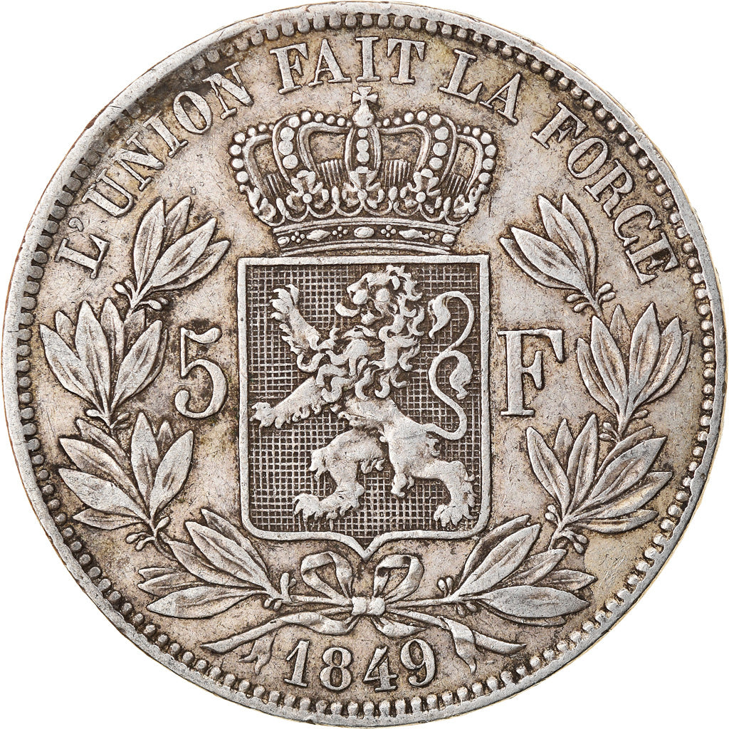 Coin, Belgium, Leopold I, 5 Francs, 5 Frank, 1849, VF(30-35), Silver, KM:17