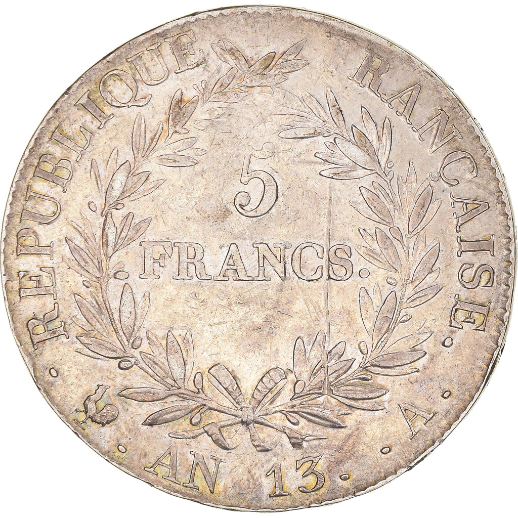 Coin, France, Napoléon I, 5 Francs, AN 13, Paris, AU(50-53), Silver, KM:662.1