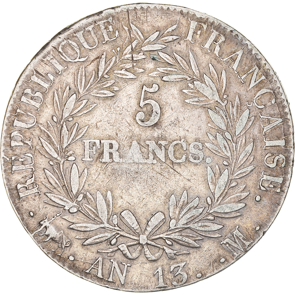 Munten, Frankrijk, Napoléon I, 5 Francs, AN 13, Toulouse, ZF, Zilver