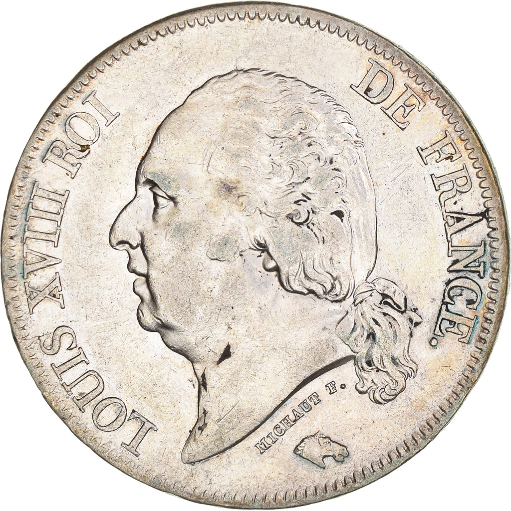 Moeda, França, Louis XVIII, Louis XVIII, 5 Francs, 1823, Paris, EF(40-45)
