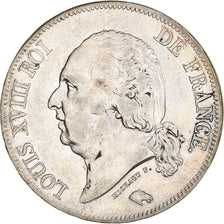 Moeda, França, Louis XVIII, Louis XVIII, 5 Francs, 1823, Paris, EF(40-45)