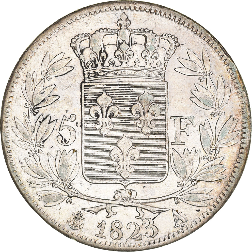 Moeda, França, Louis XVIII, Louis XVIII, 5 Francs, 1823, Paris, EF(40-45)