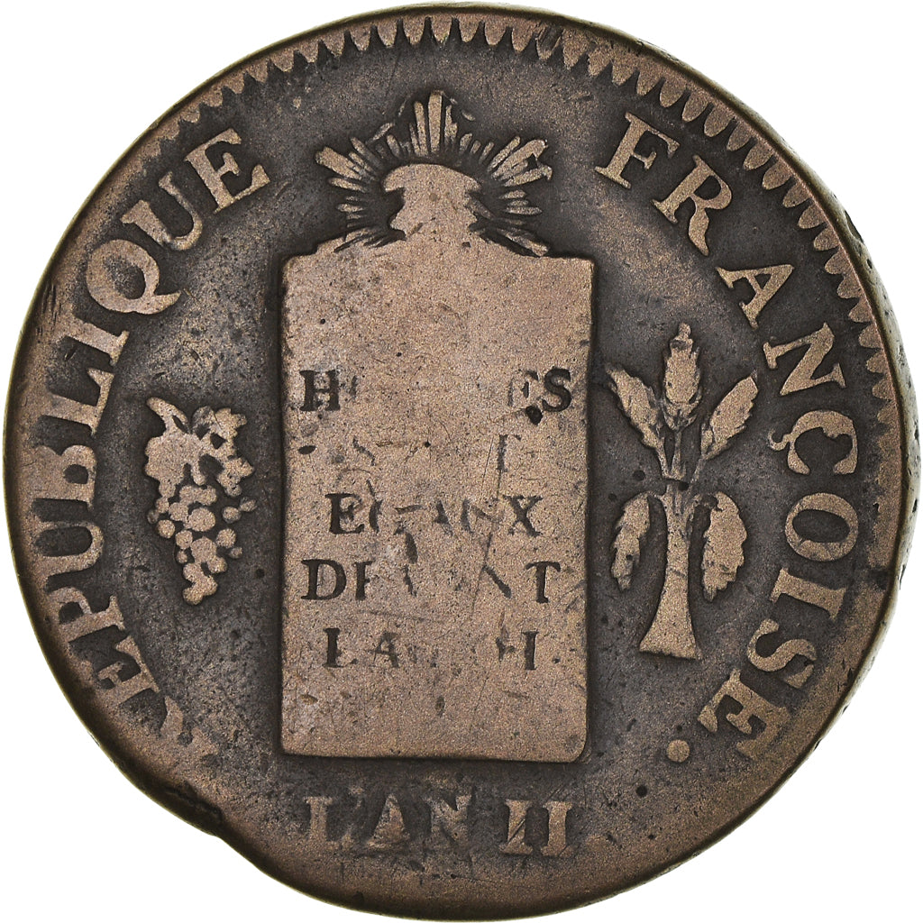 Münze, Frankreich, 2 sols aux balances daté, 2 Sols, 1793, Strasbourg, S