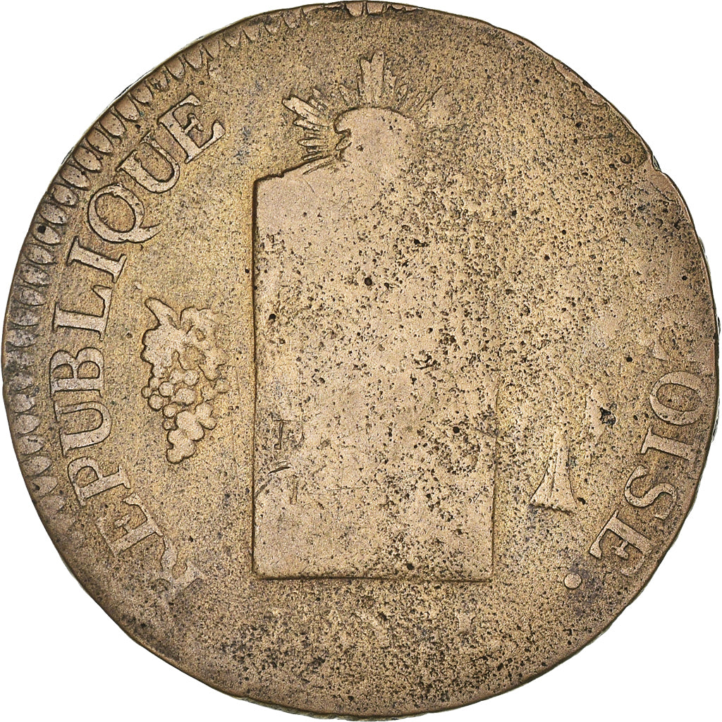Coin, France, 2 sols aux balances daté, 2 Sols, 1793, Strasbourg, F(12-15)