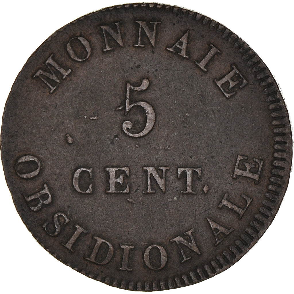 Monnaie, Régions françaises, Napoleon I, 5 Centimes, 1814, Anvers, Siege