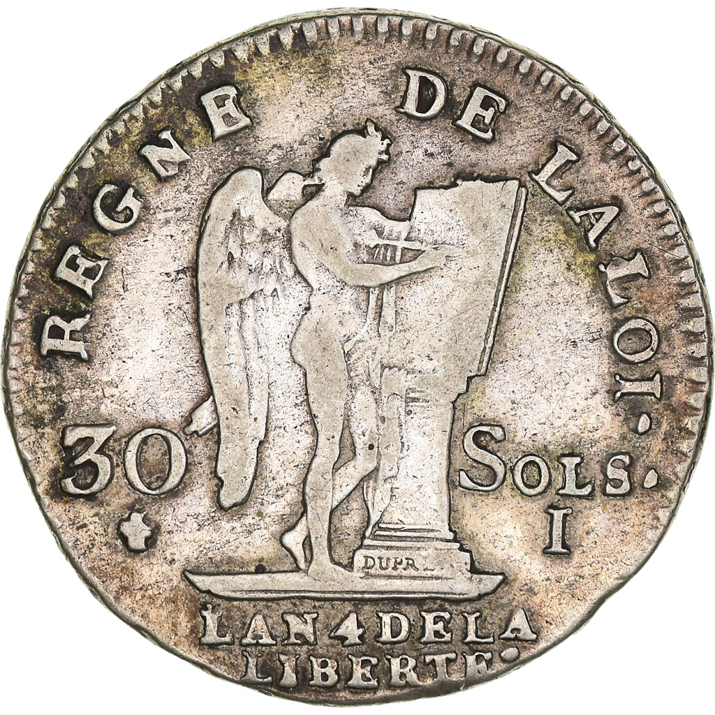 Munten, Frankrijk, Louis XVI, 30 sols françois, 30 Sols, 1792, Limoges, ZF