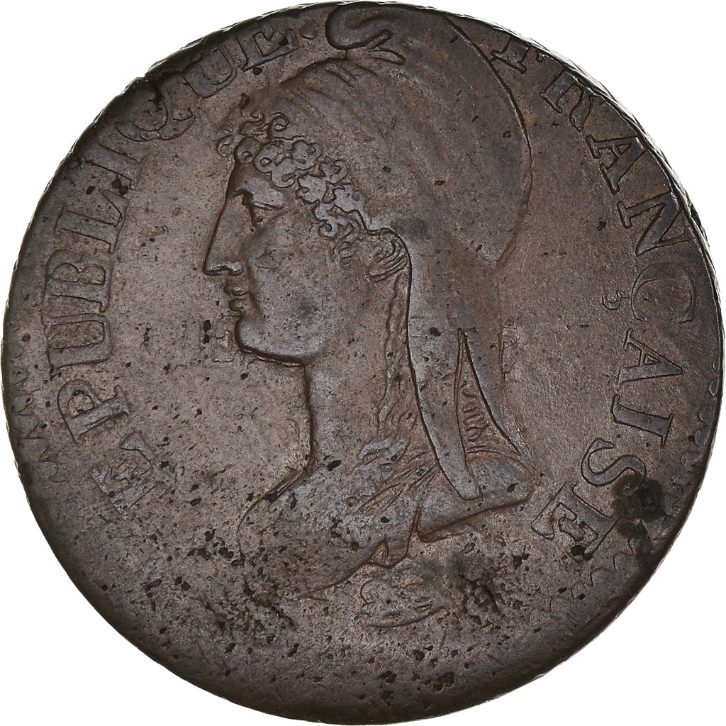 Moneta, Francia, Dupré, 5 Centimes, 1798, Strasbourg, An 6/5, BB, Bronzo