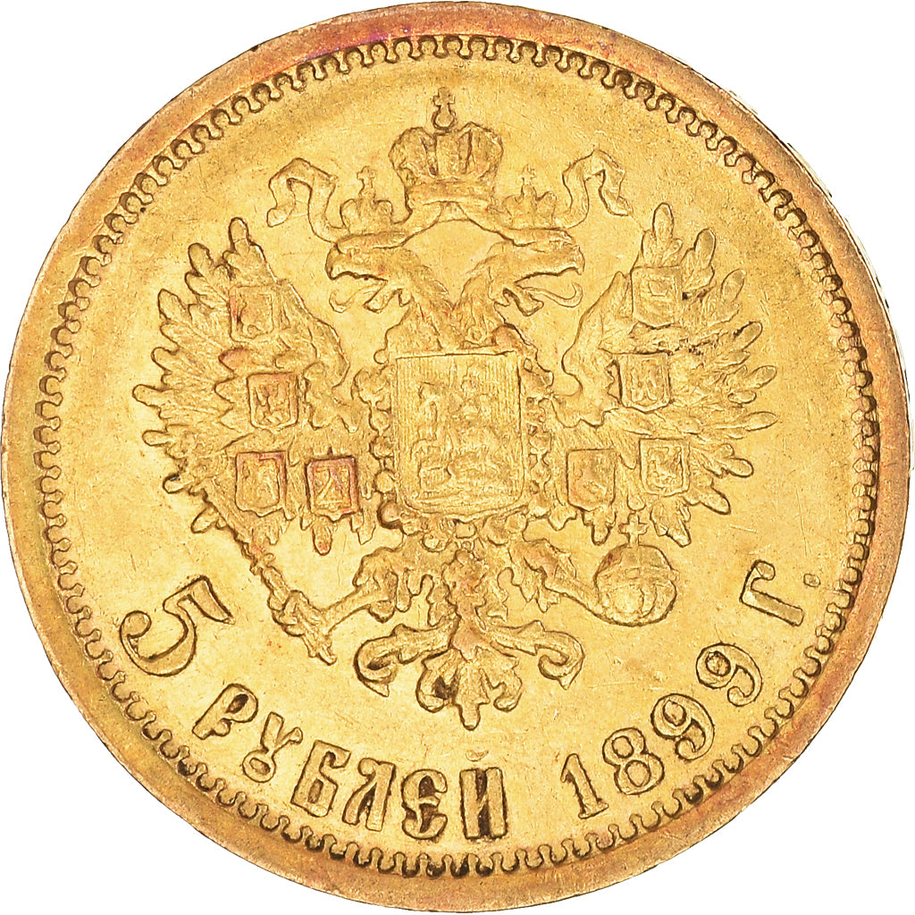 Monnaie, Russie, Nicholas II, 5 Roubles, 1899, St. Petersburg, TTB+, Or, KM:62