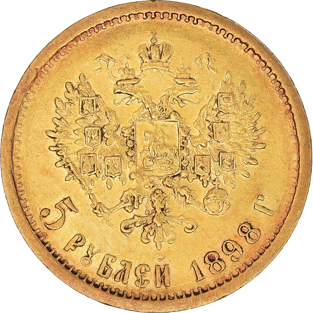 Monnaie, Russie, Nicholas II, 5 Roubles, 1898, St. Petersburg, TTB+, Or, KM:62