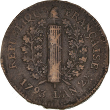 Moneta, Landy niemieckie, MAINZ, Friedrich Karl Josef, 5 Sols, 1793, Mayence