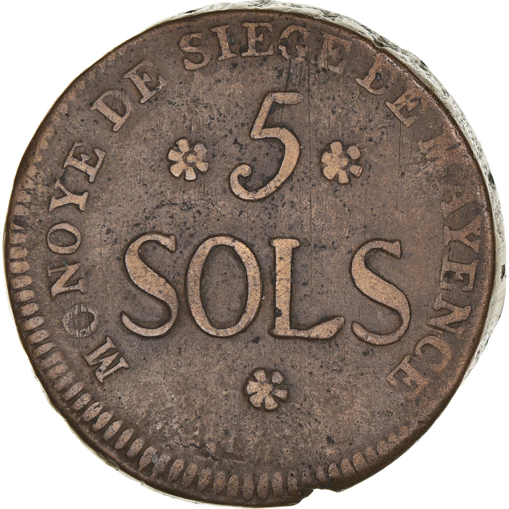 Coin, German States, MAINZ, Friedrich Karl Josef, 5 Sols, 1793, Mayence